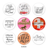 20MM  Cross   Print  glass snaps buttons