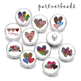 20MM  love  Print  glass snaps buttons