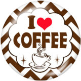 20MM  l  Love Coffee  Print   glass  snaps buttons