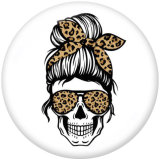 20MM  skull  Print  glass snaps buttons