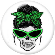 20MM  skull  Print  glass snaps buttons