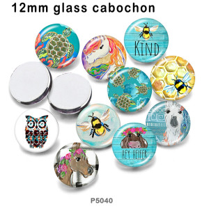 10pcs/lot animal  glass picture printing products of various sizes  Fridge magnet cabochon