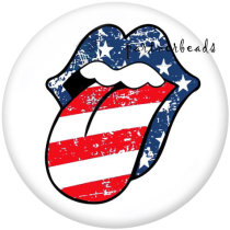 20MM  USA 4th Of July  Peace Love Docs  Print   glass  snaps buttons