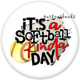 20MM softball MOM  Print   glass  snaps buttons