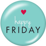 20MM  Happy Firday  Print   glass  snaps buttons