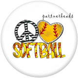20MM softball MOM  Print   glass  snaps buttons