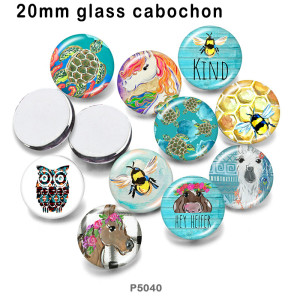 10pcs/lot animal  glass picture printing products of various sizes  Fridge magnet cabochon