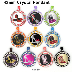10pcs/lot High heels  glass picture printing products of various sizes  Fridge magnet cabochon