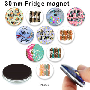 10pcs/lot design  glass picture printing products of various sizes  Fridge magnet cabochon