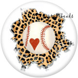 20MM  Baseball MOM  Print   glass  snaps buttons