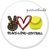 20MM softball MOM  Print   glass  snaps buttons