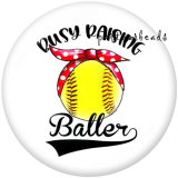 20MM softball MOM  Print   glass  snaps buttons