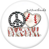 20MM  Baseball MOM  Print   glass  snaps buttons