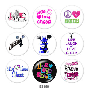 20MM  Dance  CHEER Print  glass  snaps buttons