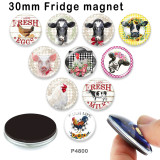 10pcs/lot farm  glass picture printing products of various sizes  Fridge magnet cabochon