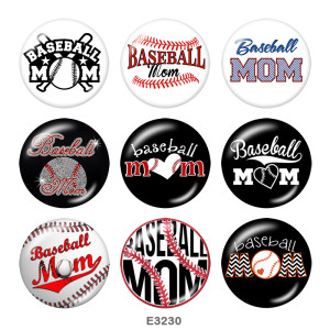 20MM CHEER  MOM  Print  glass  snaps buttons