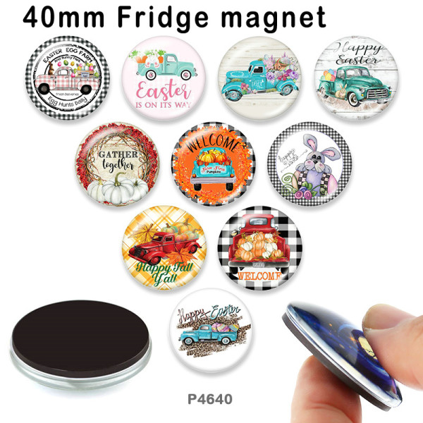 10pcs/lot Easter glass picture printing products of various sizes  Fridge magnet cabochon