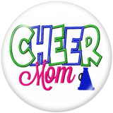 20MM  Cheer  MOM  Print  glass  snaps buttons