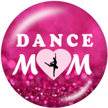 20MM  Dance CHEER SPORTS MOM  Print   glass  snaps buttons