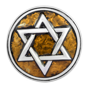 20MM Six-pointed star snap silver Plated with enamel snap button