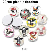 10pcs/lot farm  glass picture printing products of various sizes  Fridge magnet cabochon