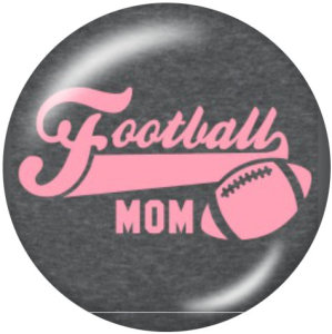 20MM  Football  MOM CHEER  Print  glass  snaps buttons