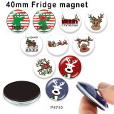 10pcs/lot Christmas elk glass picture printing products of various sizes  Fridge magnet cabochon
