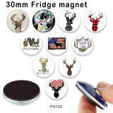 10pcs/lot Christmas elk glass picture printing products of various sizes  Fridge magnet cabochon