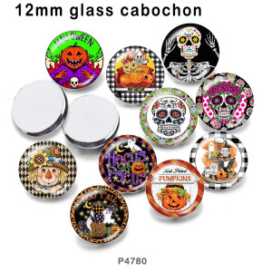10pcs/lot Halloween glass picture printing products of various sizes  Fridge magnet cabochon
