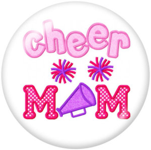 20MM  Cheer  MOM  Print  glass  snaps buttons