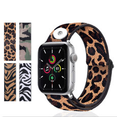 Snaps Applicable 38/40MM Apple iwatch Band 123456 Generation SE Universal Apple Nylon Braided Elastic Watch Band Integrated iwatch Watch Band fit 18mm chunks