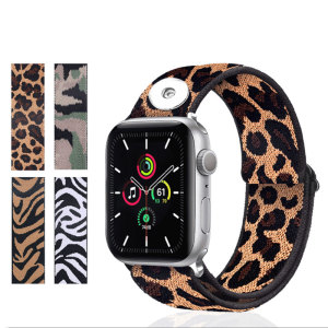 Snaps Applicable 38/40MM Apple iwatch Band 123456 Generation SE Universal Apple Nylon Braided Elastic Watch Band Integrated iwatch Watch Band fit 18mm chunks