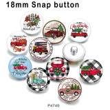 10pcs/lot Christmas glass picture printing products of various sizes  Fridge magnet cabochon