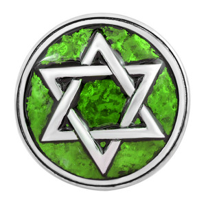 20MM Six-pointed star snap silver Plated with enamel snap button