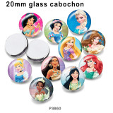 10pcs/lot  Princess glass picture printing products of various sizes  Fridge magnet cabochon