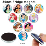 10pcs/lot  Princess glass picture printing products of various sizes  Fridge magnet cabochon