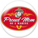 20MM  Usmc  Print  glass  snaps buttons