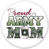 20MM  Army  MOM  Print  glass  snaps buttons