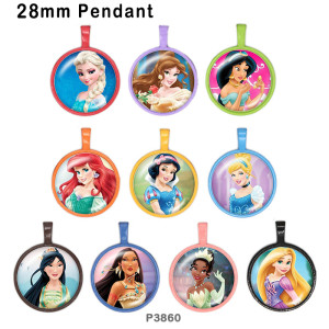 10pcs/lot  Princess glass picture printing products of various sizes  Fridge magnet cabochon