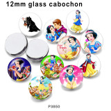 10pcs/lot  Princess glass picture printing products of various sizes  Fridge magnet cabochon