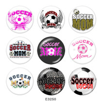 20MM CHEER MOM  Print  glass  snaps buttons