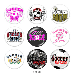 20MM CHEER MOM  Print  glass  snaps buttons