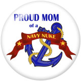 20MM  Navy  MOM  Print  glass  snaps buttons