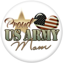 20MM  Army  MOM  Print  glass  snaps buttons