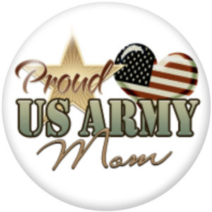 20MM  Army  MOM  Print  glass  snaps buttons