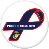 20MM  Usmc  Print  glass  snaps buttons