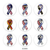20MM   Army  Navy  Print  glass  snaps buttons