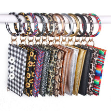 Snaps Leopard print series sandwich bracelet bag fit 18mm snap button jewelry