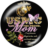 20MM  Usmc  Print  glass  snaps buttons