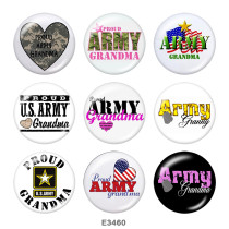 20MM  USA  Army  Navy  Print  glass  snaps buttons